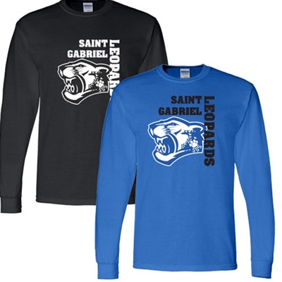 SG527<br>SAINT GABRIEL LEOPARDS DRI FIT LONG SLEEVE TEE - YOUTH - BLACK